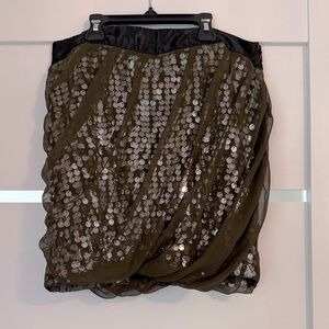 Charlotte Russe Black and Silver Sequin Mini Skirt